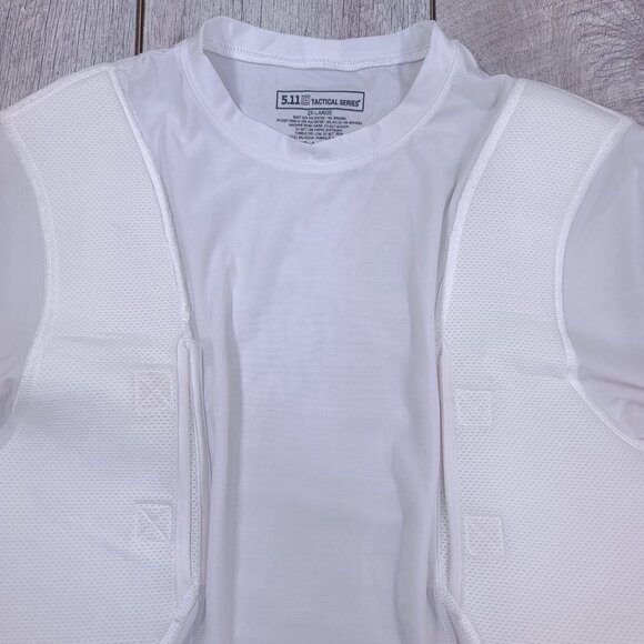 5.11 Tactical Shirt Mens Small White Holster Shirt Compression Concealed Carry - Picture 4 of 6
